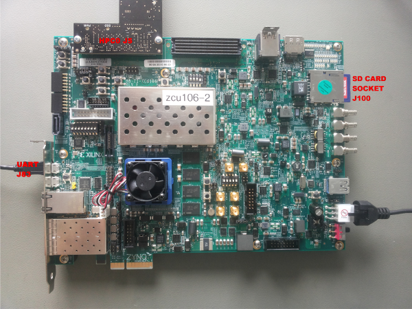 Lab Hardware Setup using the Xilinx ZCU106 DevKit