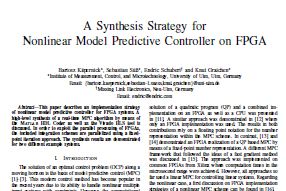 A synthesis strategy for nonlinear model predictive controller on FPGA