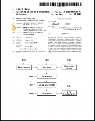 US Patent 10,509,880 for Design Automation for Configurable Mixed-Signal Systems