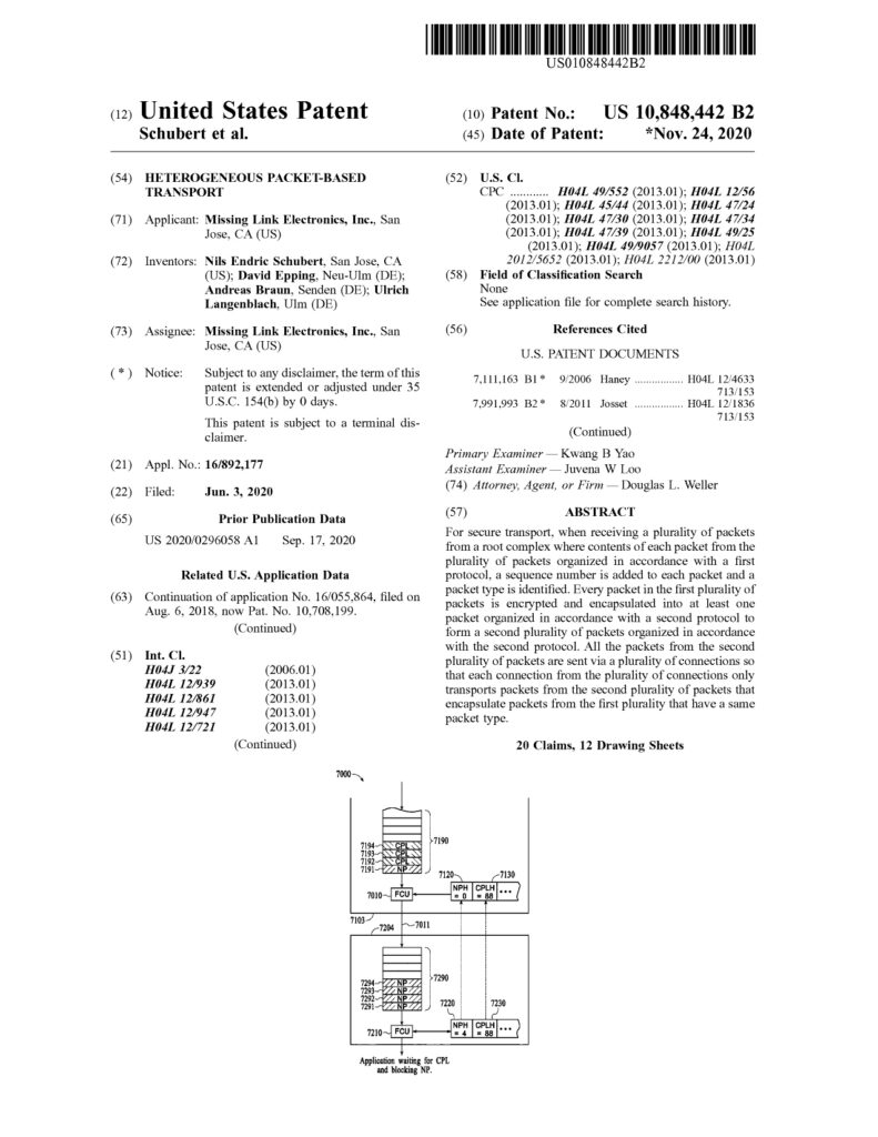 MLE FPGA IP Core Patent US10848442 p1