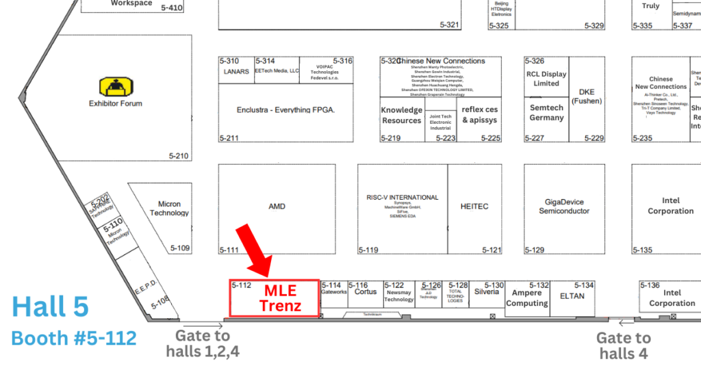 Booth Map - MLE & Trenz at Embedded World 2024